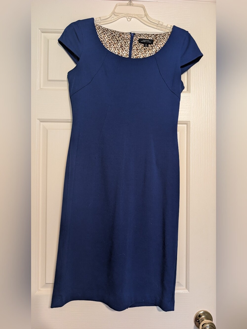 Taylor Royal Blue Cap-Sleeve Sheath Dress